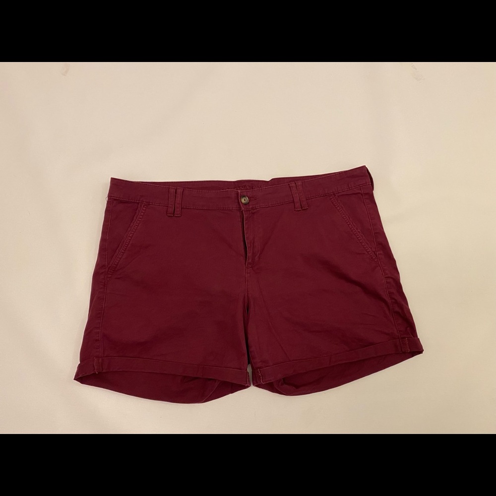 Plus Size Maroon Shorts